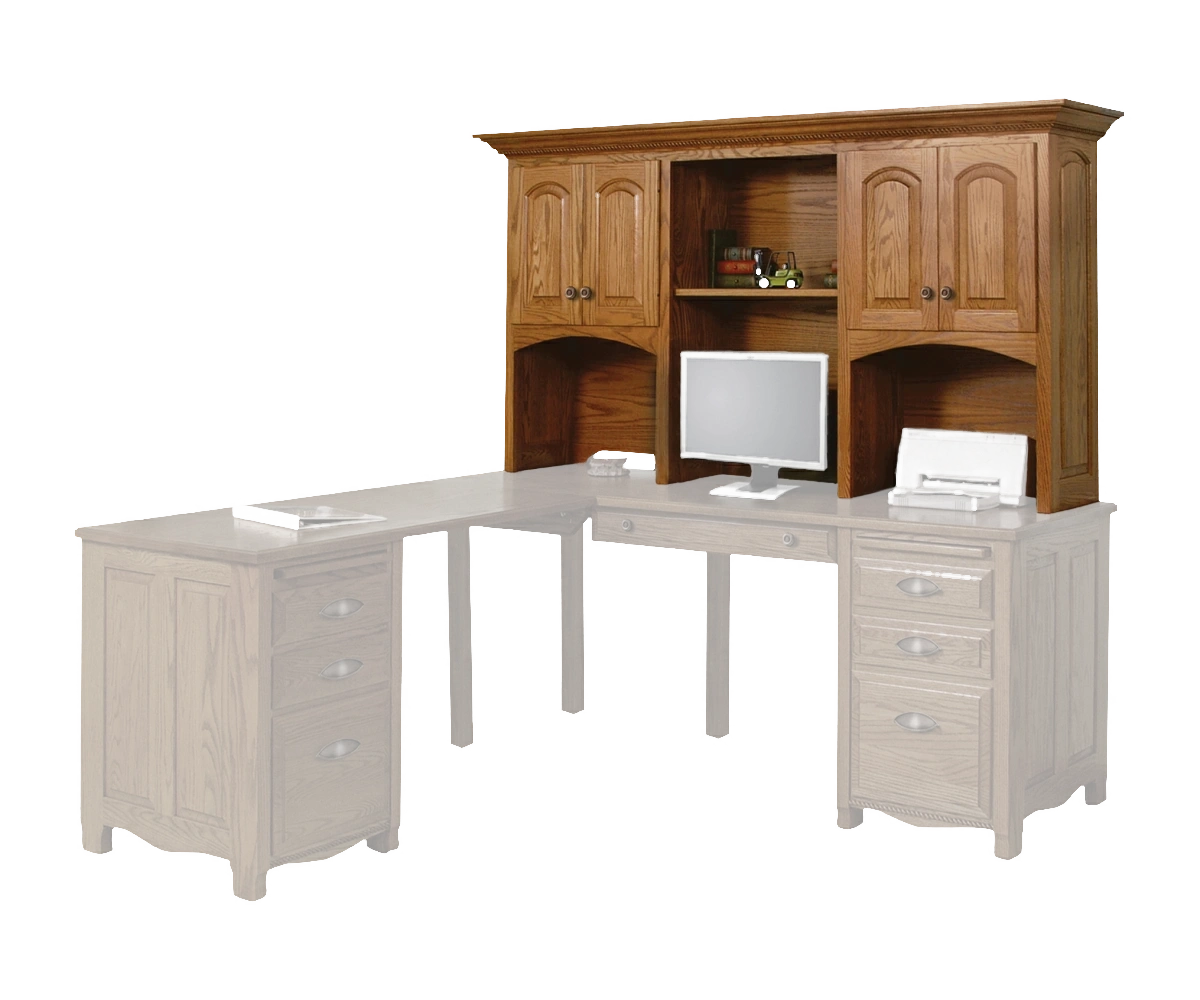 Amish Laurel Hutch* for 72" Desk - No, , , , , Oak, OCS104 Seely, Black Knobs, 046-Z117-BNBDL Amish Laurel Hutch* for 72" Desk - 046-IZAE-833