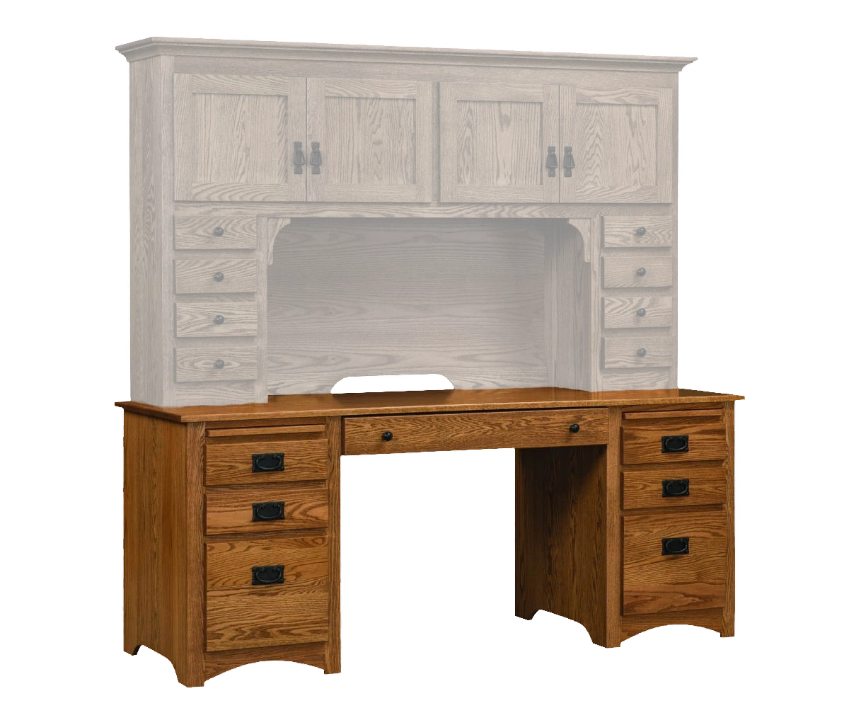 Amish Mission Double Ped Desk - No, , , , , Oak, OCS102 Fruitwood, Black Knobs, D523-BL, Black Pulls, D527A Amish Mission Double Ped Desk - 046-JAMA-5805