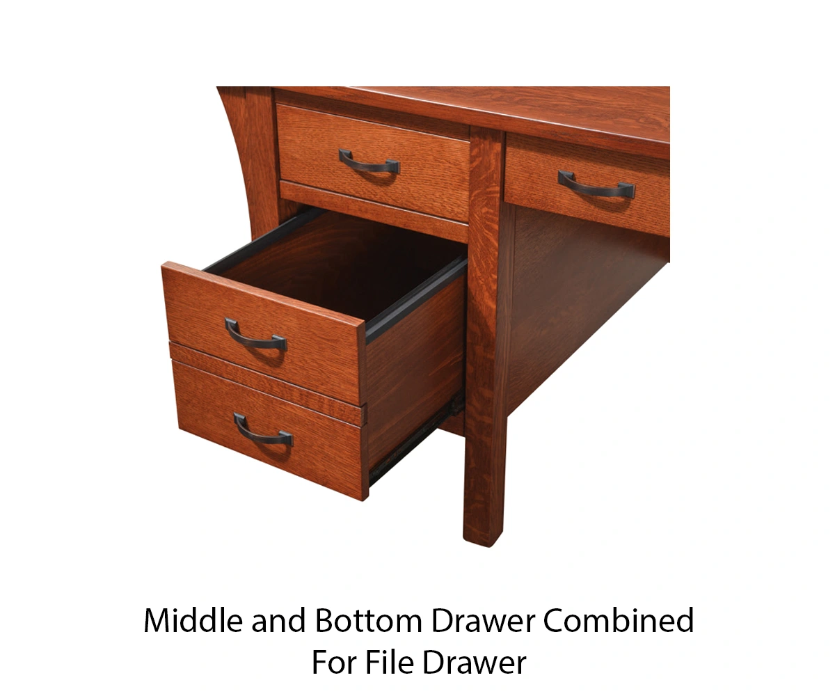 Amish Mission Executive Desk - No, , , , , QSWO, OCS113 Michael's Cherry, Bronze Pulls, 046-29349-ORB, Bronze Pulls, 046-29349-ORB Amish Mission Executive Desk - 046-JBA