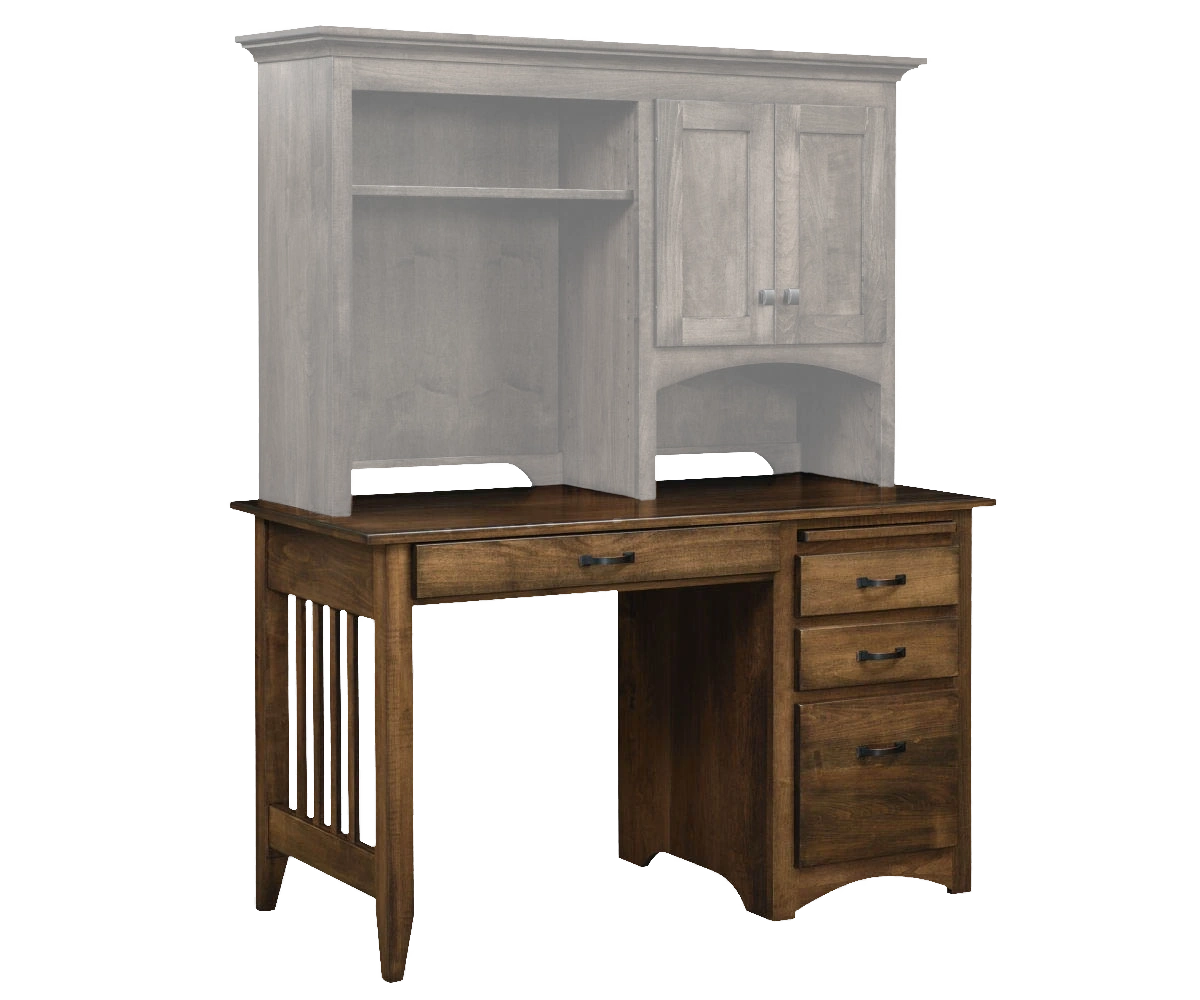 Amish Mission Single Ped Desk - No, , , , , Brown Maple, OCS119 Cappuccino, Bronze Pulls, 046-29349-ORB, Bronze Pulls, 046-29349-ORB Amish Mission Single Ped Desk - 046-JOA-5685