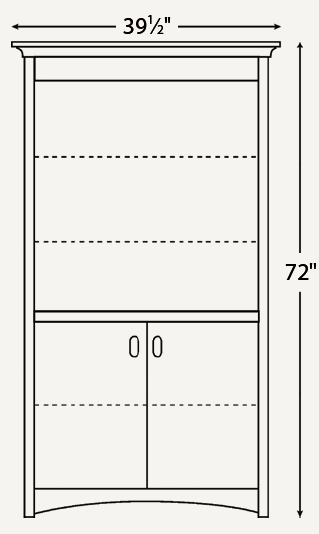 Amish Mission 36" Bookcase* (Drawing) - No, , , , , Oak, OCS103 Mx, Black Pulls, D529-A Amish Mission 36" Bookcase* (Drawing) - 046-JYZ-69