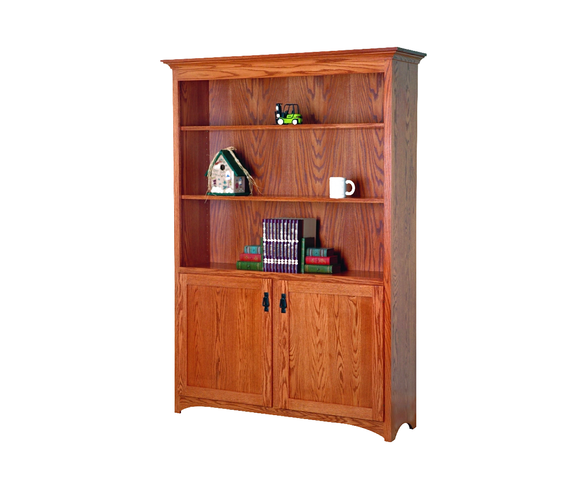 Amish Mission 48" Bookcase* - No, , , , , Oak, OCS103 Mx, Black Pulls, D529-A Amish Mission 48" Bookcase* - 046-JYZ-71