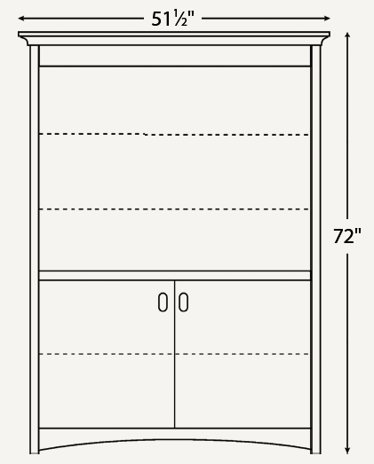 Amish Mission 48" Bookcase* - No, , , , , Oak, OCS103 Mx, Black Pulls, D529-A Amish Mission 48" Bookcase* - 046-JYZ-71
