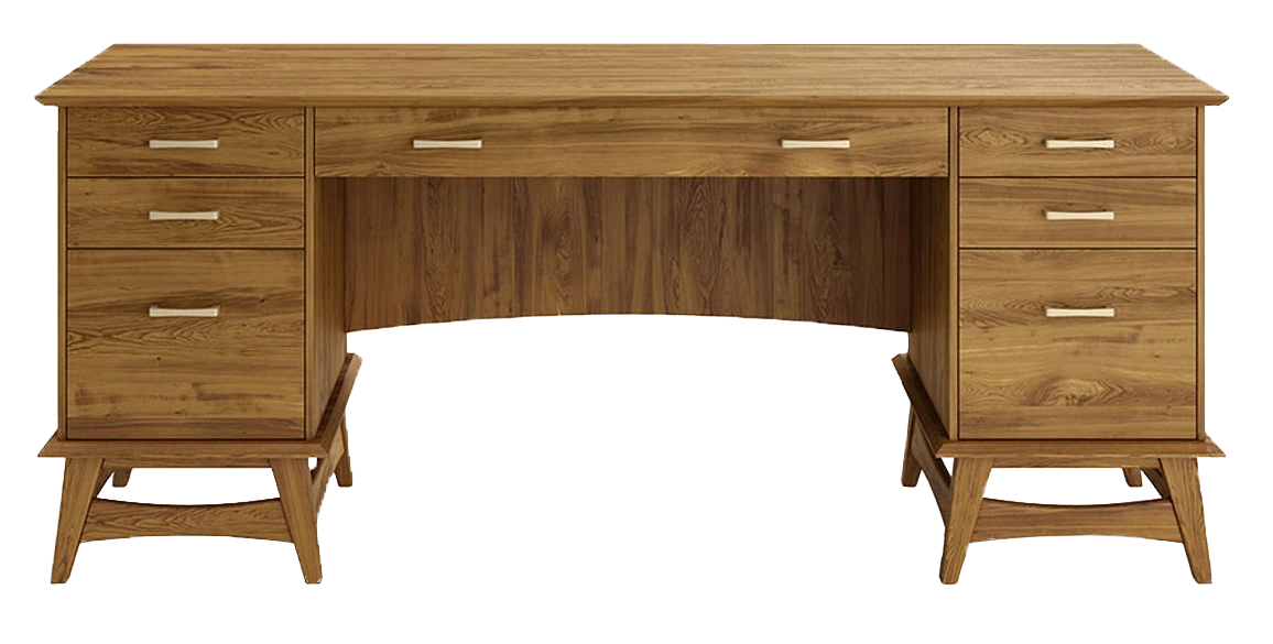 Amish Taunton Executive Desk - No, , , , , Sap Cherry, OCS112 Provincial, Silver Pulls, P3114-SN, Silver Pulls, P3114-SN Amish Taunton Executive Desk - 046-Q-433