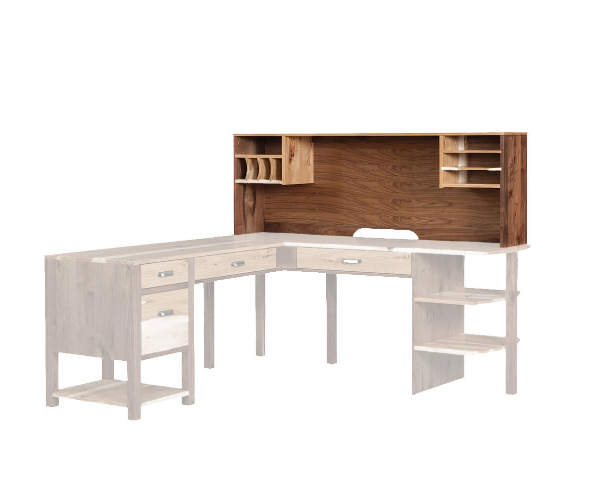 Amish Wakefield Hutch Top - Yes, Rustic Hickory, OCS100 Natural, Rustic Walnut, OCS100 Natural, , Amish Wakefield Hutch Top - 046-T946E