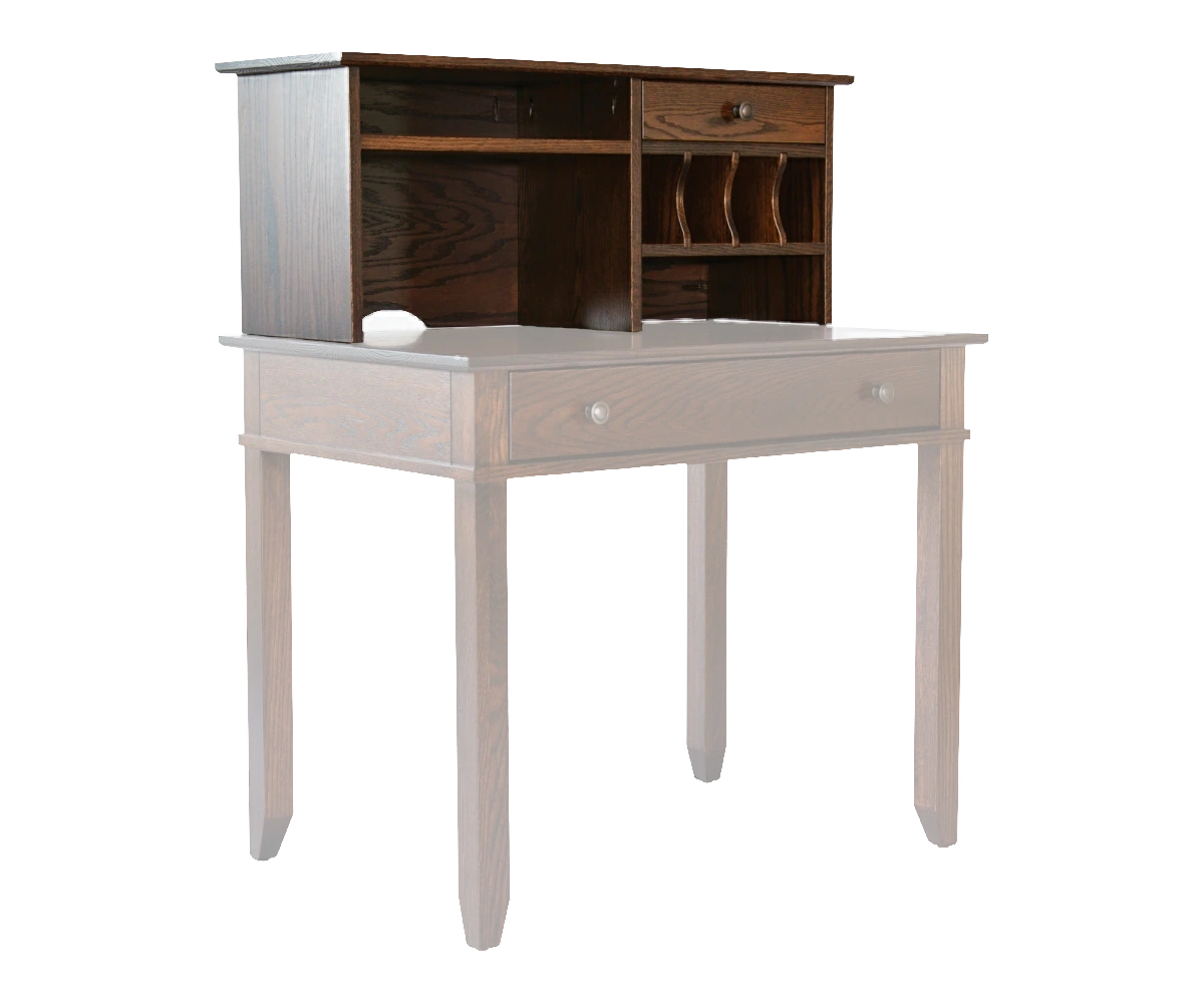 Amish Craftsman Desk Hutch Top - No, , , , , Oak, OCS228 Rich Tobacco, Bronze Knobs, 046-Z110-DBAC Amish Craftsman Desk Hutch Top - 046-Z-030E