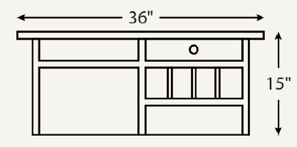 Amish Craftsman Desk Hutch Top - No, , , , , Oak, OCS228 Rich Tobacco, Bronze Knobs, 046-Z110-DBAC Amish Craftsman Desk Hutch Top - 046-Z-030E