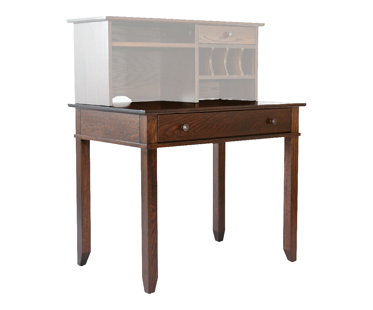 Amish Craftsman Computer Desk - No, , , , , Oak, OCS228 Rich Tobacco, Bronze Knobs, 046-Z110-DBAC, Plain Legs Amish Craftsman Computer Desk - 046-Z-035A