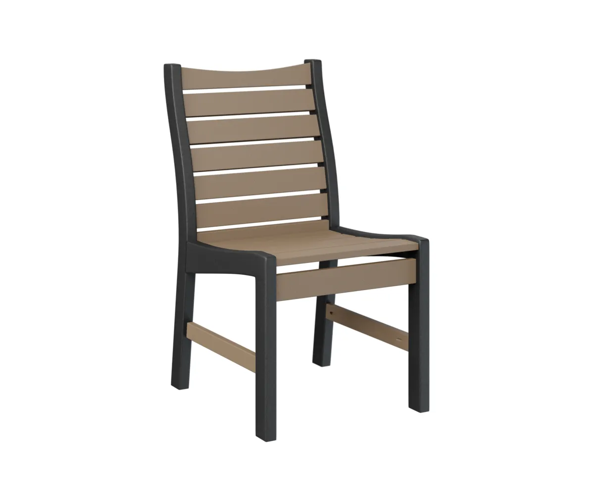 Bristol Dining Chair by Berlin Gardens - Weatherwood, Black Bristol Dining Chair by Berlin Gardens - 191-BDC2037
