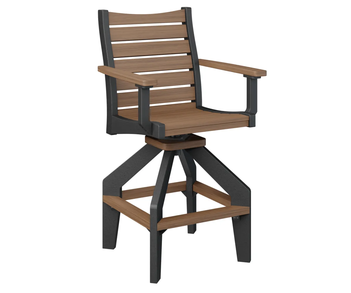 Bristol Swivel Bar Chair by Berlin Gardens - Antique Mahogany, Black Bristol Swivel Bar Chair by Berlin Gardens - 191-BSBC2045