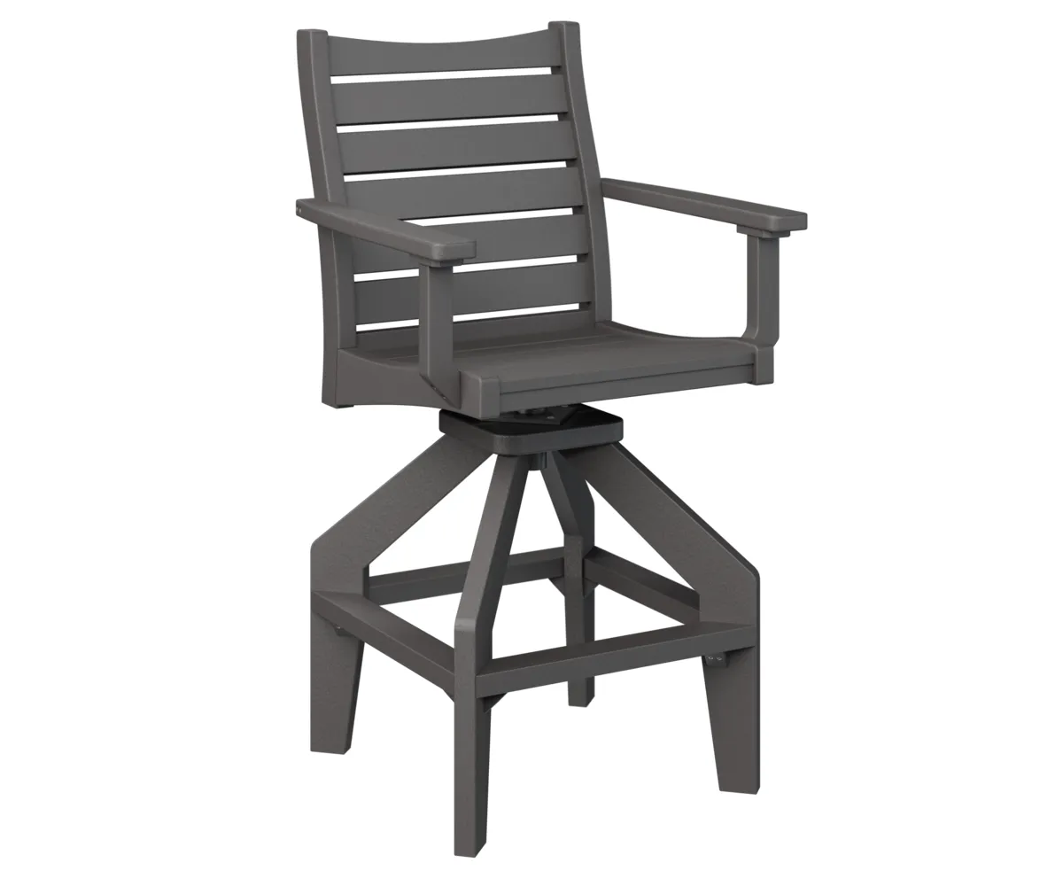 Bristol Swivel Bar Chair by Berlin Gardens - Smoke Gray, Smoke Gray Bristol Swivel Bar Chair by Berlin Gardens - 191-BSBC2045