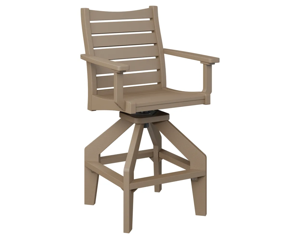 Bristol Swivel Bar Chair by Berlin Gardens - Weatherwood, Weatherwood Bristol Swivel Bar Chair by Berlin Gardens - 191-BSBC2045