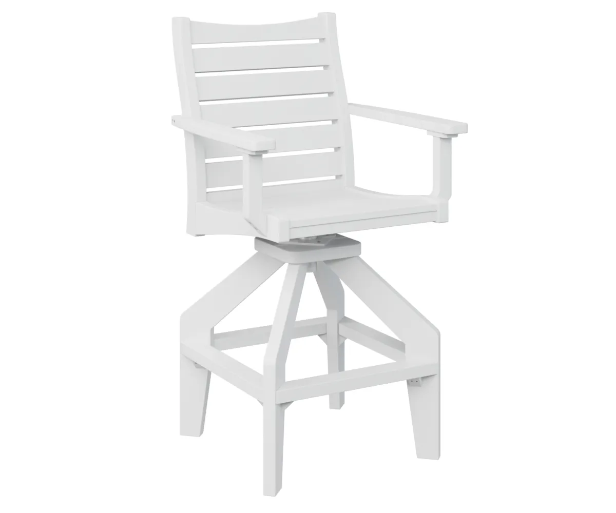 Bristol Swivel Bar Chair by Berlin Gardens - White, White Bristol Swivel Bar Chair by Berlin Gardens - 191-BSBC2045