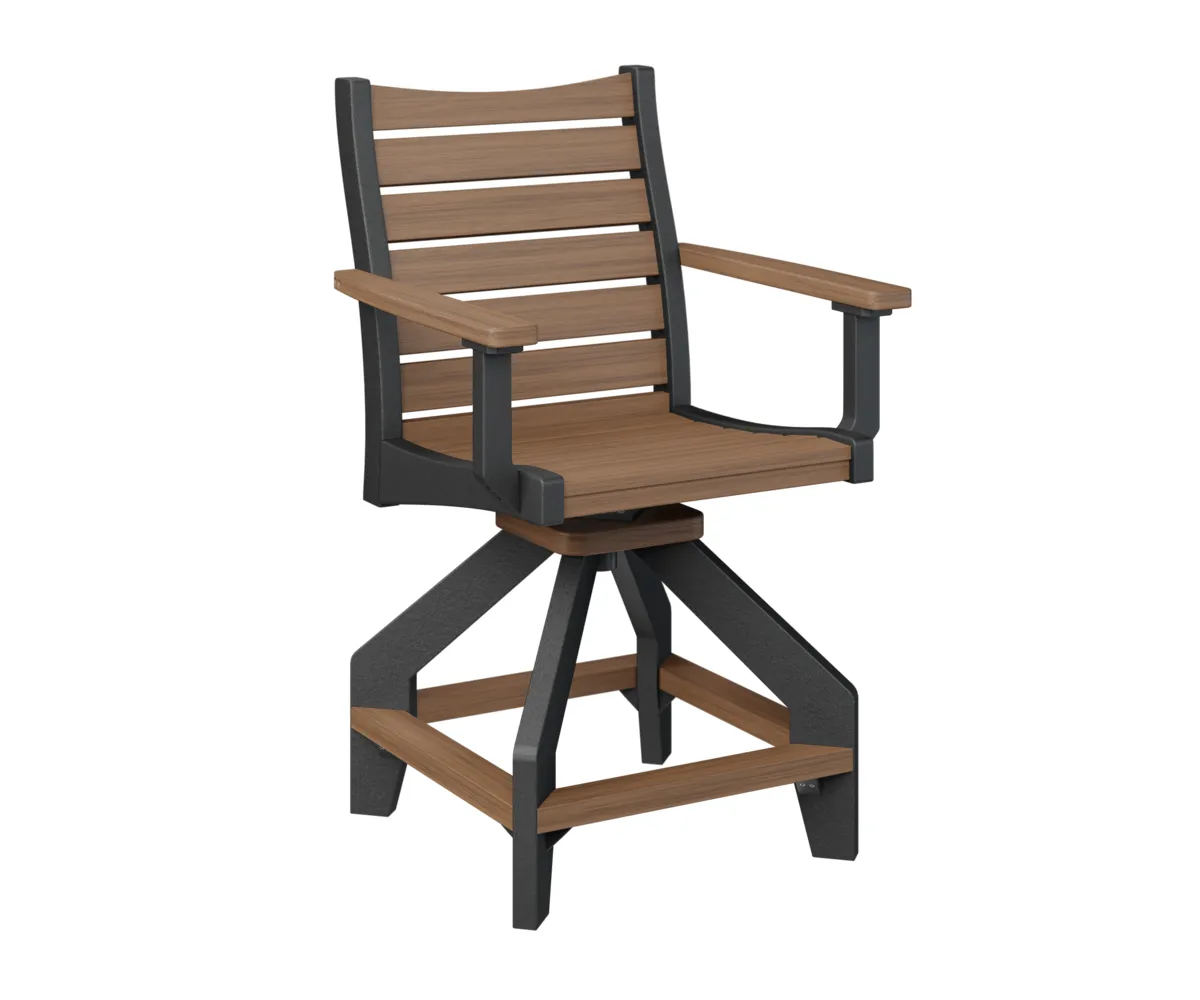 Bristol Swivel Counter Chair by Berlin Gardens - Antique Mahogany, Black Bristol Swivel Counter Chair by Berlin Gardens - 191-BSCC2041