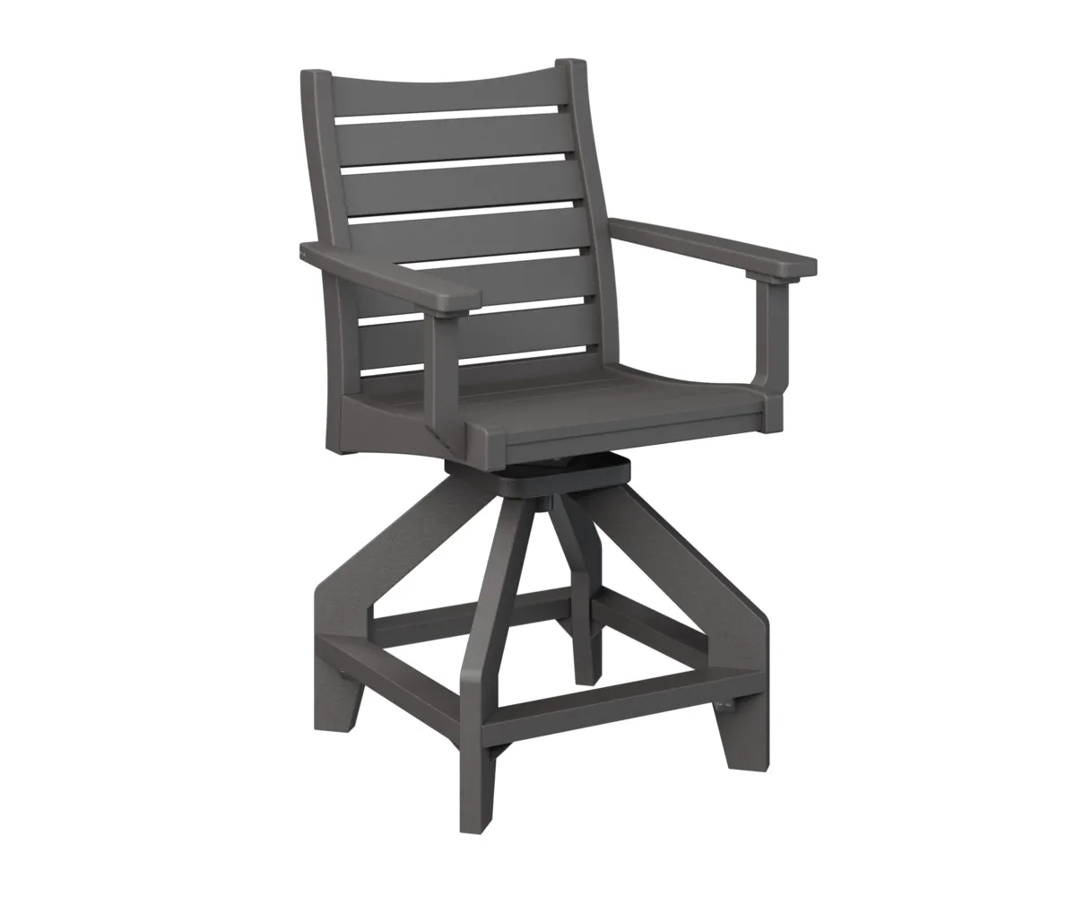 Bristol Swivel Counter Chair by Berlin Gardens - Smoke Gray, Smoke Gray Bristol Swivel Counter Chair by Berlin Gardens - 191-BSCC2041