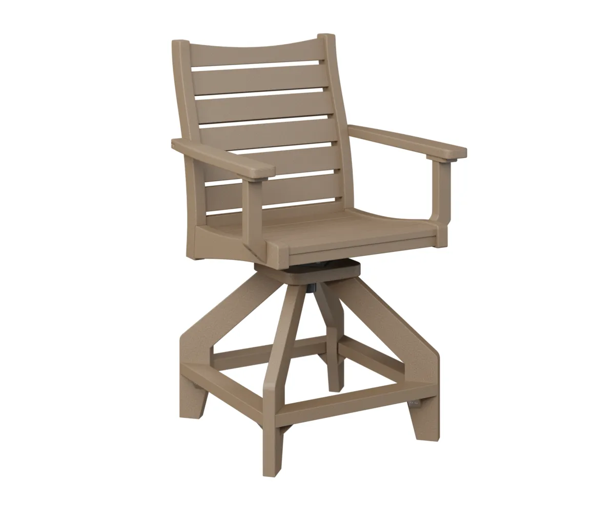 Bristol Swivel Counter Chair by Berlin Gardens - Weatherwood, Weatherwood Bristol Swivel Counter Chair by Berlin Gardens - 191-BSCC2041