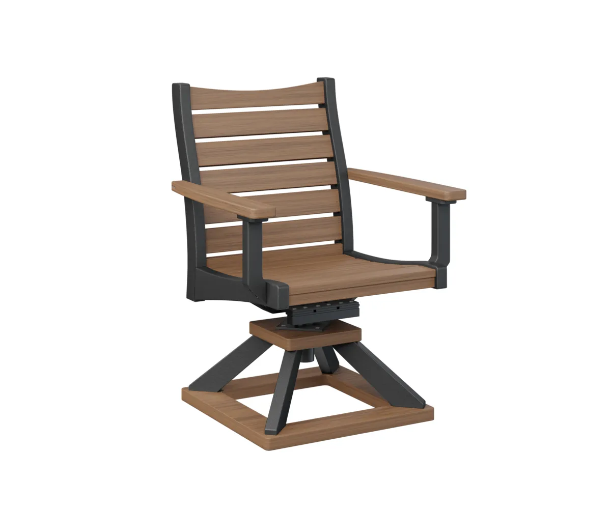 Bristol Swivel Rocker Dining Chair by Berlin Gardens - Antique Mahogany, Black Bristol Swivel Rocker Dining Chair by Berlin Gardens - 191-BSRDC2036