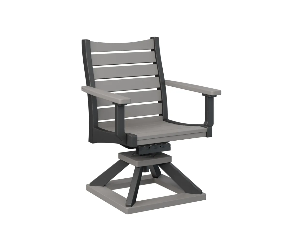 Bristol Swivel Rocker Dining Chair by Berlin Gardens - Light Gray, Black Bristol Swivel Rocker Dining Chair by Berlin Gardens - 191-BSRDC2036