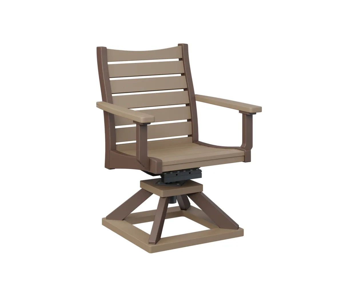 Bristol Swivel Rocker Dining Chair by Berlin Gardens - Weatherwood, Chocolate Brown Bristol Swivel Rocker Dining Chair by Berlin Gardens - 191-BSRDC2036