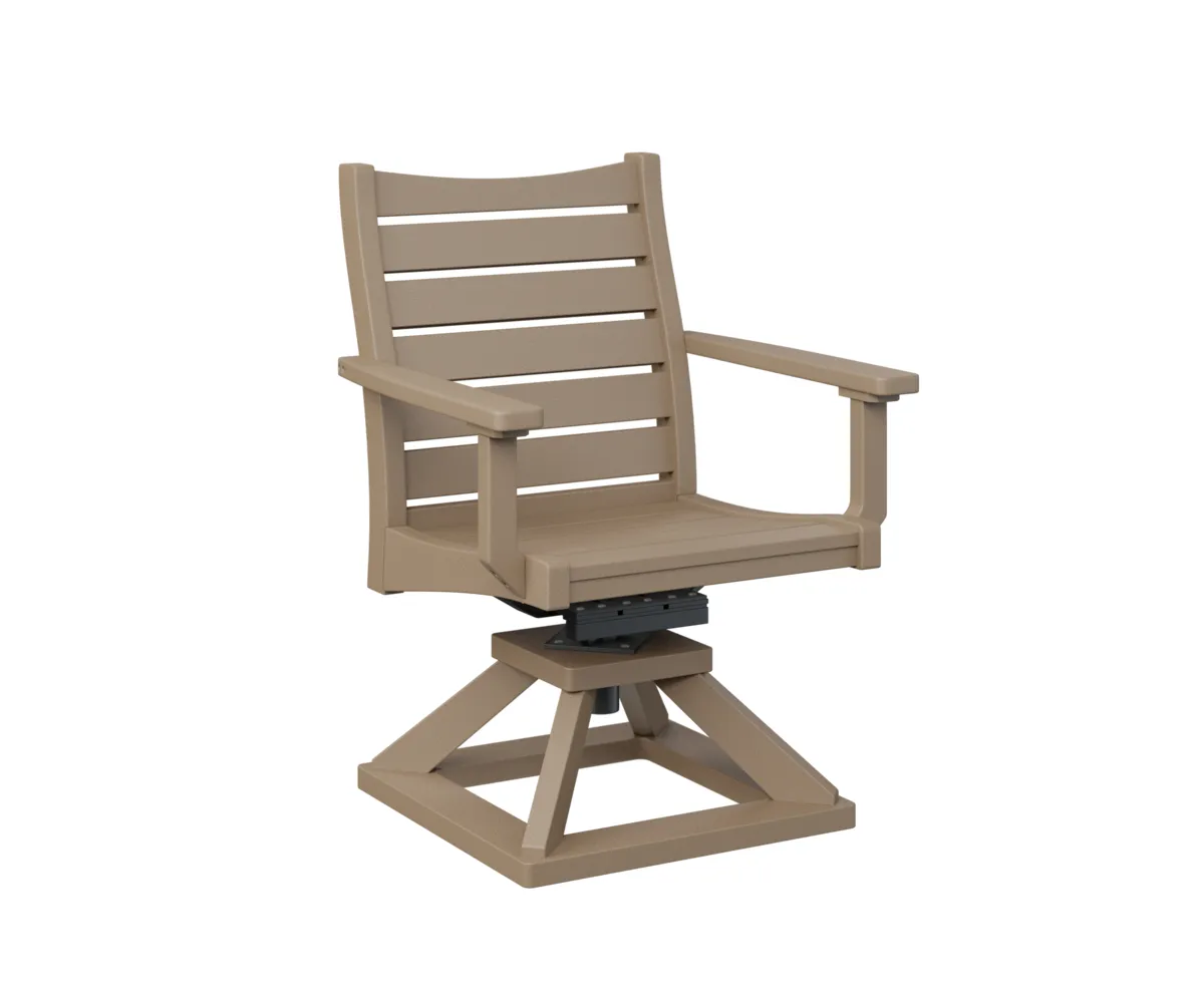 Bristol Swivel Rocker Dining Chair by Berlin Gardens - Weatherwood, Weatherwood Bristol Swivel Rocker Dining Chair by Berlin Gardens - 191-BSRDC2036
