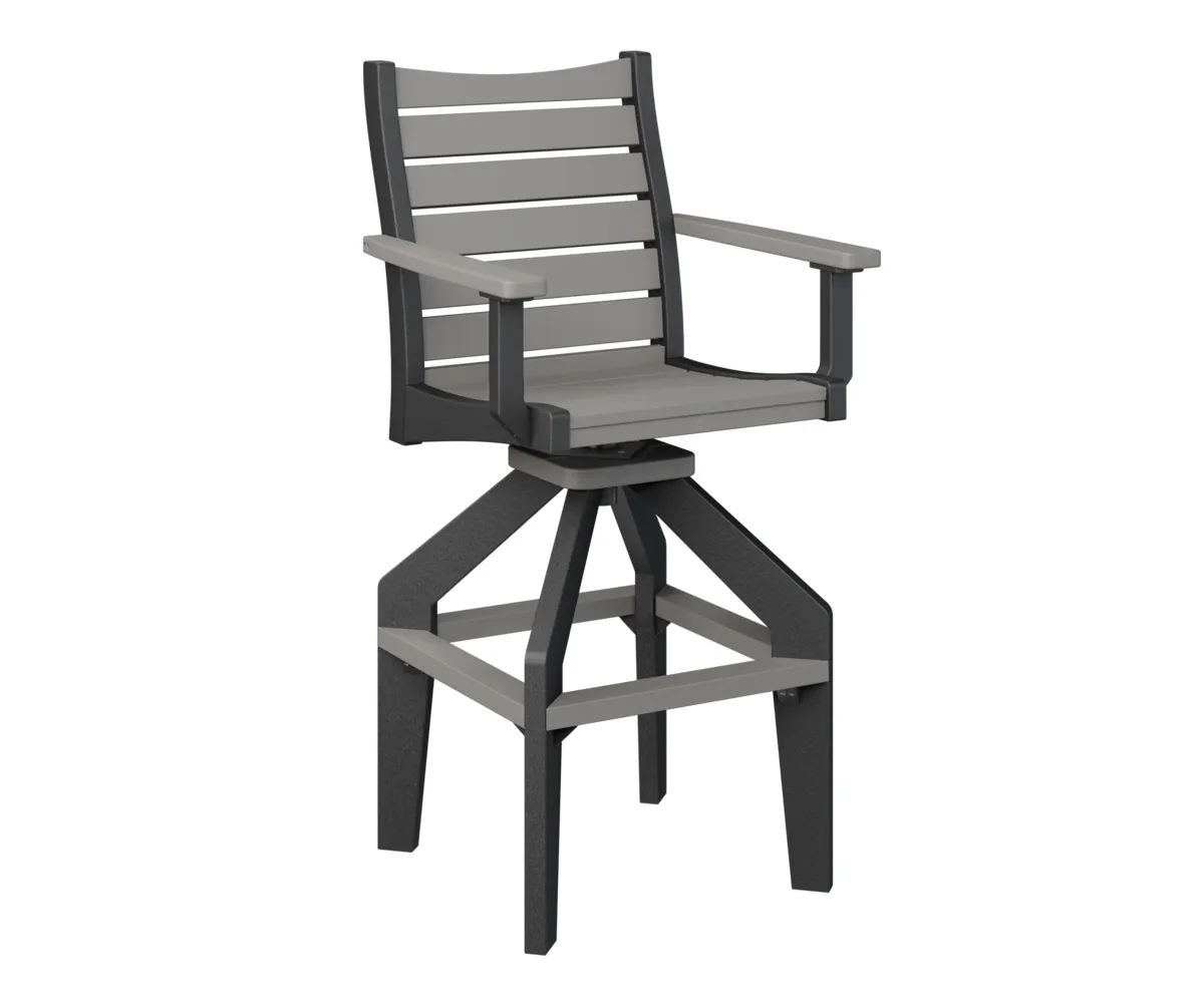 Bristol Swivel Extra Tall Chair by Berlin Gardens - Light Gray, Black Bristol Swivel Extra Tall Chair by Berlin Gardens - 191-BSXTC2049
