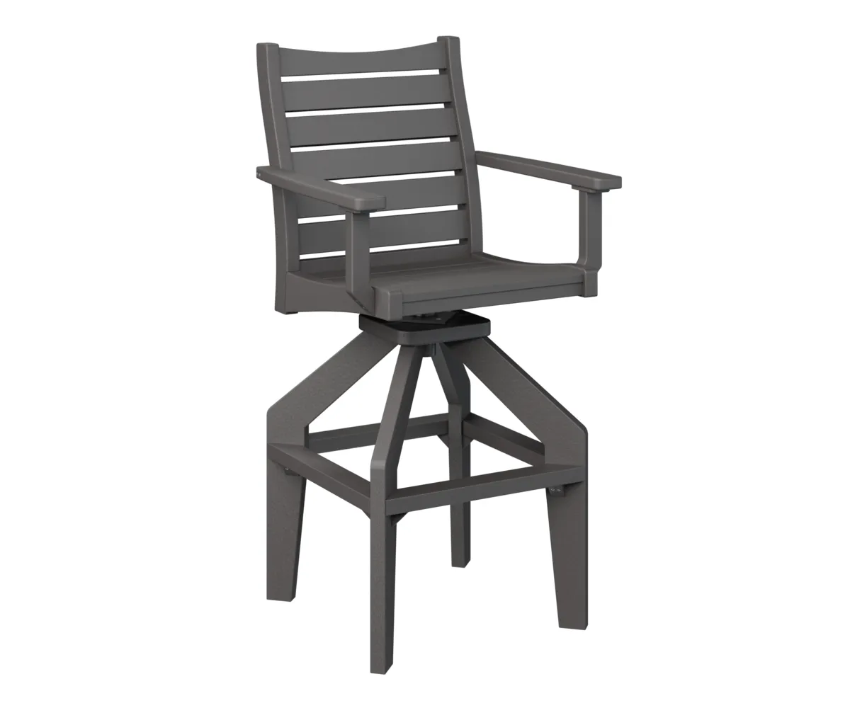Bristol Swivel Extra Tall Chair by Berlin Gardens - Smoke Gray, Smoke Gray Bristol Swivel Extra Tall Chair by Berlin Gardens - 191-BSXTC2049