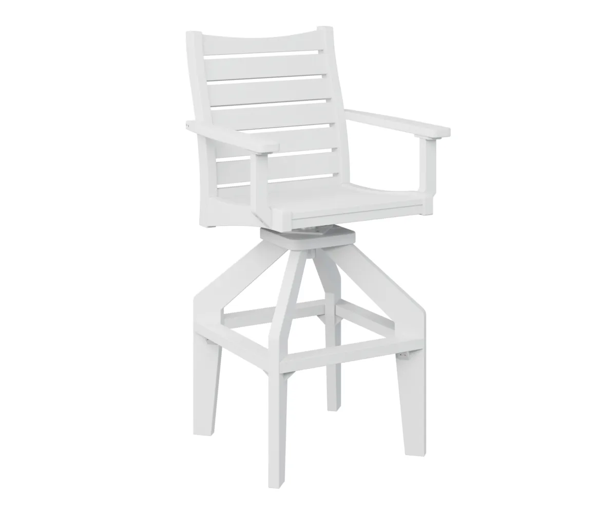 Bristol Swivel Extra Tall Chair by Berlin Gardens - White, White Bristol Swivel Extra Tall Chair by Berlin Gardens - 191-BSXTC2049