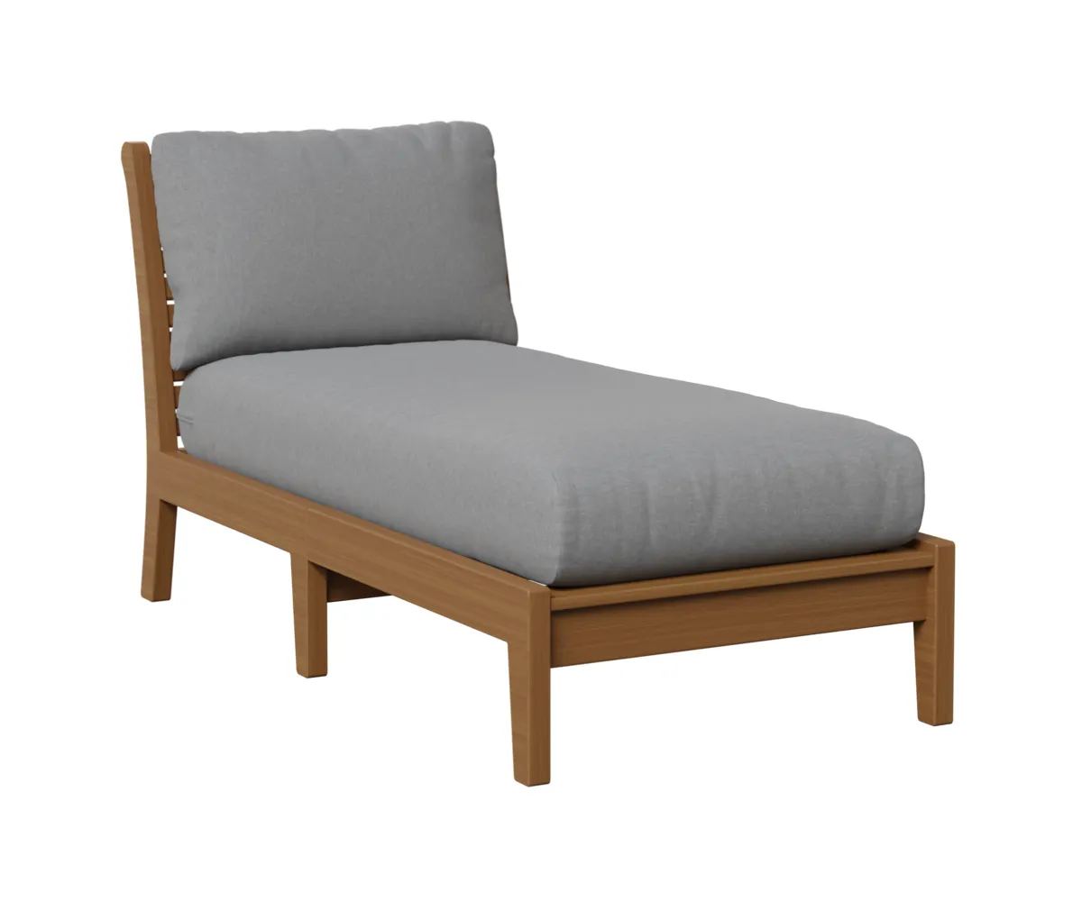 Classic Terrace Chaise Lounge without Arms by Berlin Gardens - Natural Teak, Canvas Granite Classic Terrace Chaise Lounge without Arms by Berlin Gardens - 191-CTACL3063