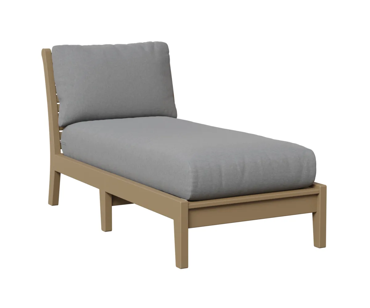 Classic Terrace Chaise Lounge without Arms by Berlin Gardens - Weatherwood, Canvas Granite Classic Terrace Chaise Lounge without Arms by Berlin Gardens - 191-CTACL3063