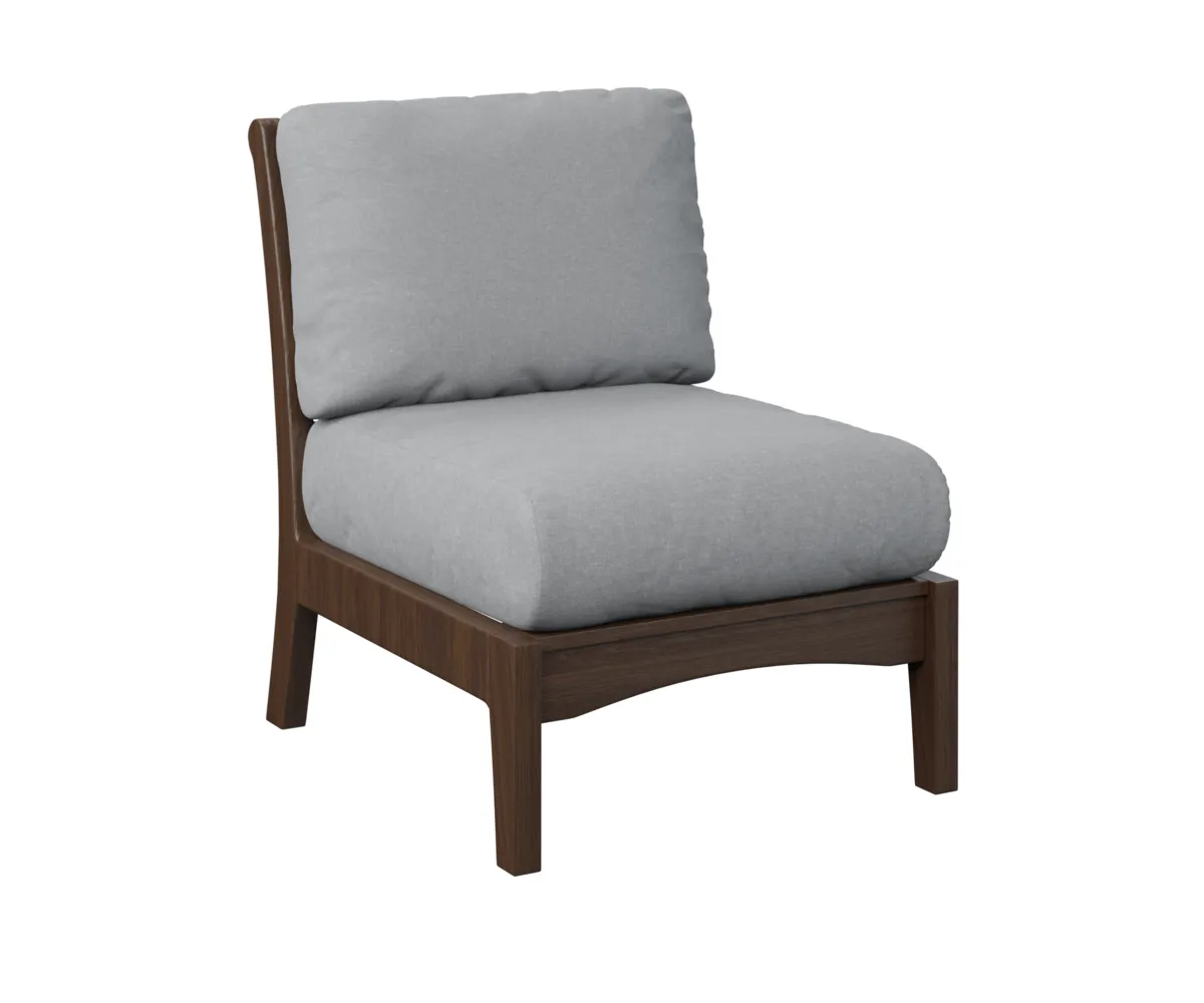 Classic Terrace Center Armless Section by Berlin Gardens - Brazilian Walnut, Canvas Granite Classic Terrace Center Armless Section by Berlin Gardens - 191-CTCAS2434