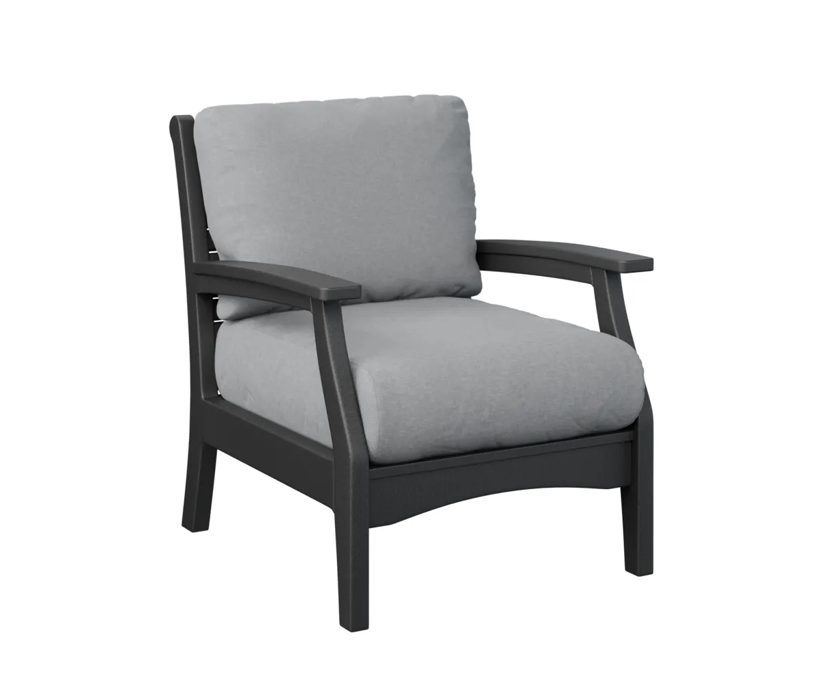 Classic Terrace Club Chair by Berlin Gardens - Black, Canvas Granite Classic Terrace Club Chair by Berlin Gardens - 191-CTCC3034