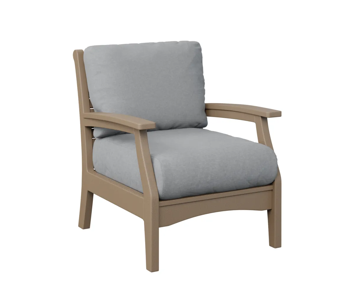 Classic Terrace Club Chair by Berlin Gardens - Weatherwood, Canvas Granite Classic Terrace Club Chair by Berlin Gardens - 191-CTCC3034