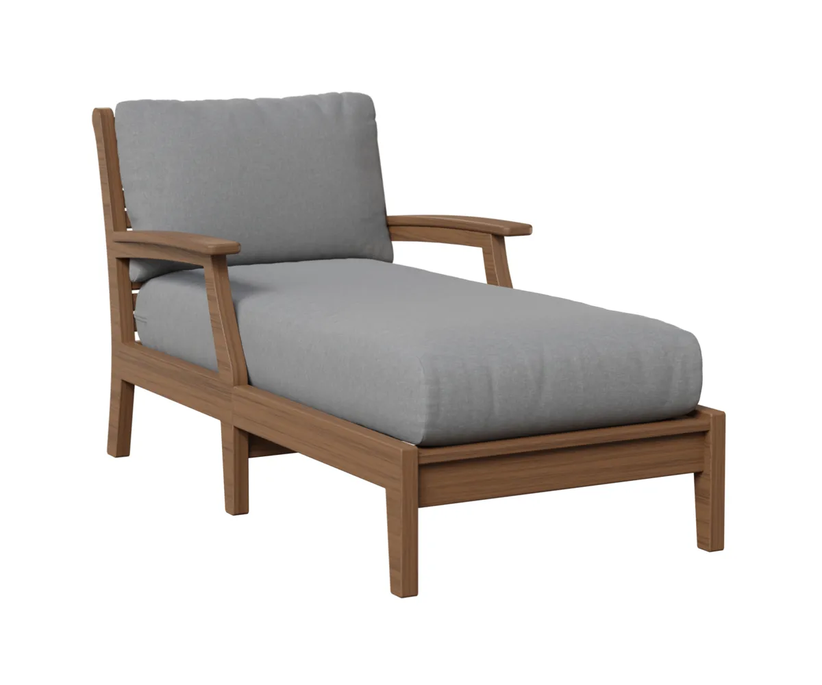 Classic Terrace Chaise Lounge with Arms by Berlin Gardens - Antique Mahogany, Canvas Granite Classic Terrace Chaise Lounge with Arms by Berlin Gardens - 191-CTCL3363