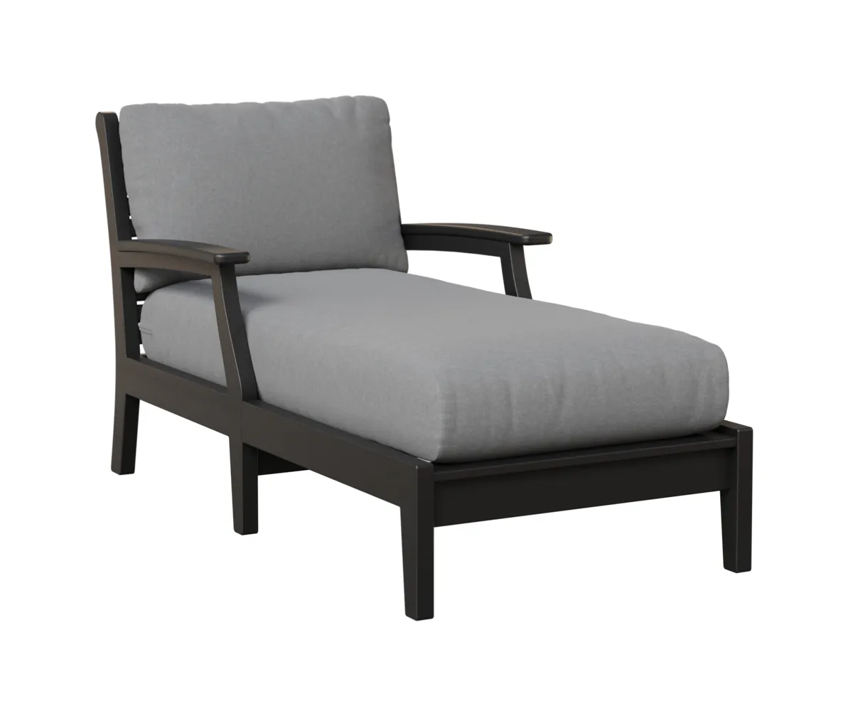 Classic Terrace Chaise Lounge with Arms by Berlin Gardens - Black, Canvas Granite Classic Terrace Chaise Lounge with Arms by Berlin Gardens - 191-CTCL3363