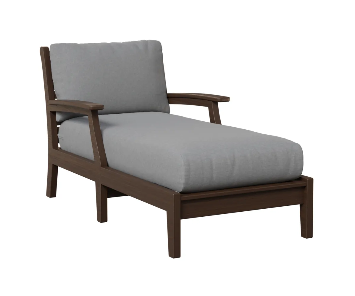 Classic Terrace Chaise Lounge with Arms by Berlin Gardens - Brazilian Walnut, Canvas Granite Classic Terrace Chaise Lounge with Arms by Berlin Gardens - 191-CTCL3363