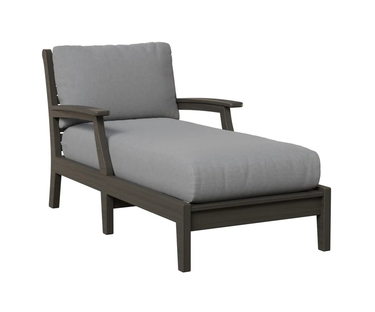 Classic Terrace Chaise Lounge with Arms by Berlin Gardens - Coastal Gray, Canvas Granite Classic Terrace Chaise Lounge with Arms by Berlin Gardens - 191-CTCL3363