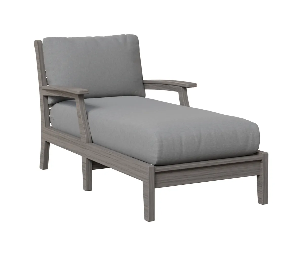 Classic Terrace Chaise Lounge with Arms by Berlin Gardens - Driftwood Gray, Canvas Granite Classic Terrace Chaise Lounge with Arms by Berlin Gardens - 191-CTCL3363