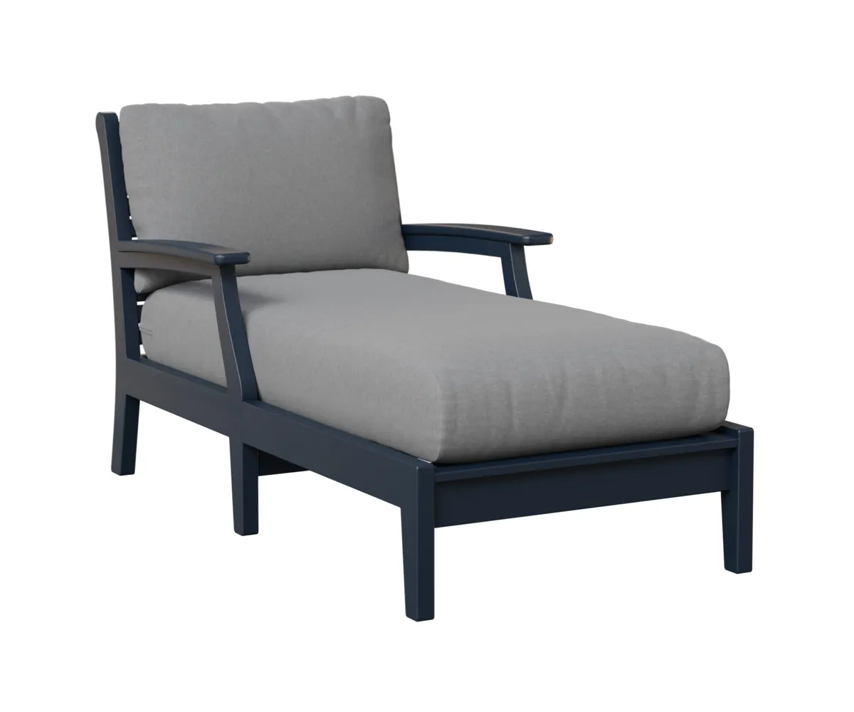 Classic Terrace Chaise Lounge with Arms by Berlin Gardens - Navy Blue, Canvas Granite Classic Terrace Chaise Lounge with Arms by Berlin Gardens - 191-CTCL3363