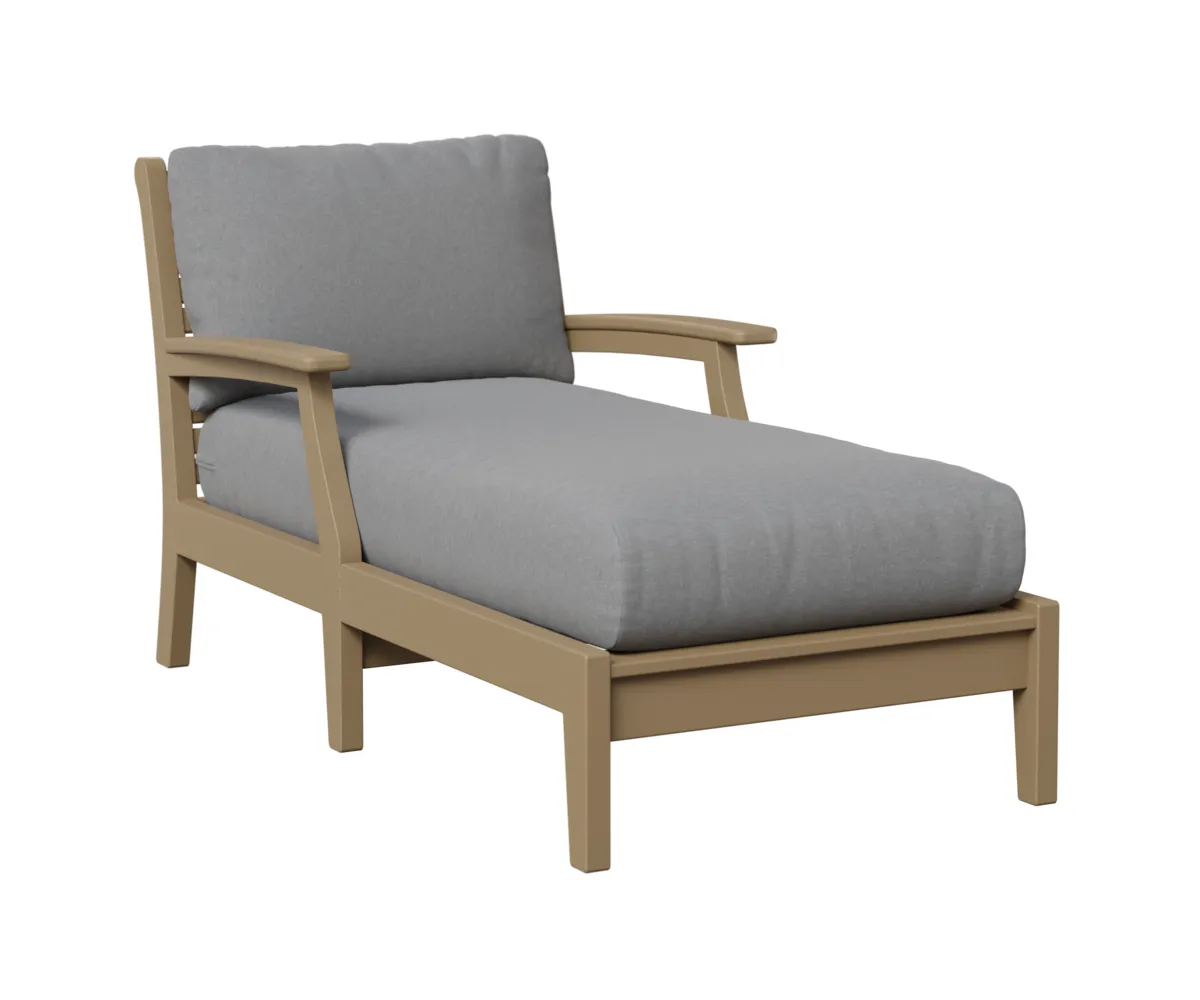 Classic Terrace Chaise Lounge with Arms by Berlin Gardens - Weatherwood, Canvas Granite Classic Terrace Chaise Lounge with Arms by Berlin Gardens - 191-CTCL3363