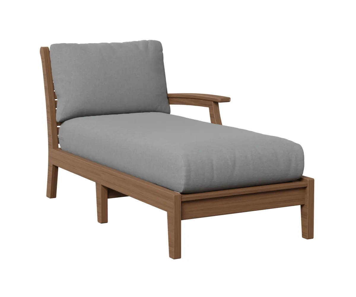 Classic Terrace Chaise Lounge with Left Arm by Berlin Gardens - Antique Mahogany, Canvas Granite Classic Terrace Chaise Lounge with Left Arm by Berlin Gardens - 191-CTLCL3163
