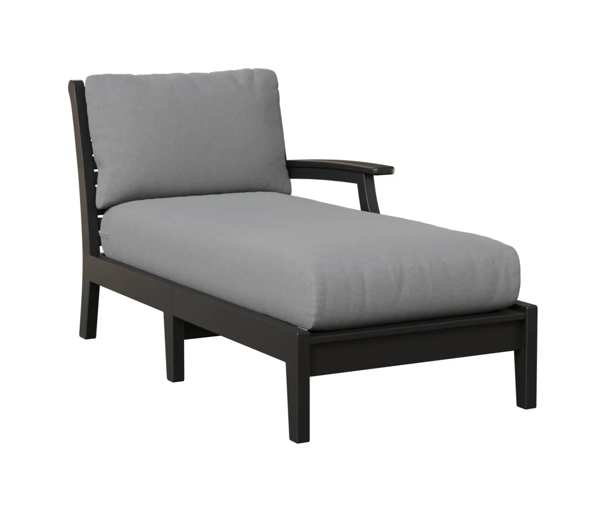 Classic Terrace Chaise Lounge with Left Arm by Berlin Gardens - Black, Canvas Granite Classic Terrace Chaise Lounge with Left Arm by Berlin Gardens - 191-CTLCL3163