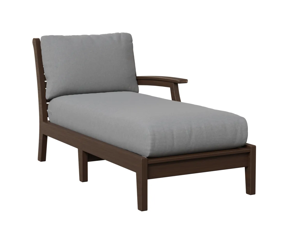 Classic Terrace Chaise Lounge with Left Arm by Berlin Gardens - Brazilian Walnut, Canvas Granite Classic Terrace Chaise Lounge with Left Arm by Berlin Gardens - 191-CTLCL3163