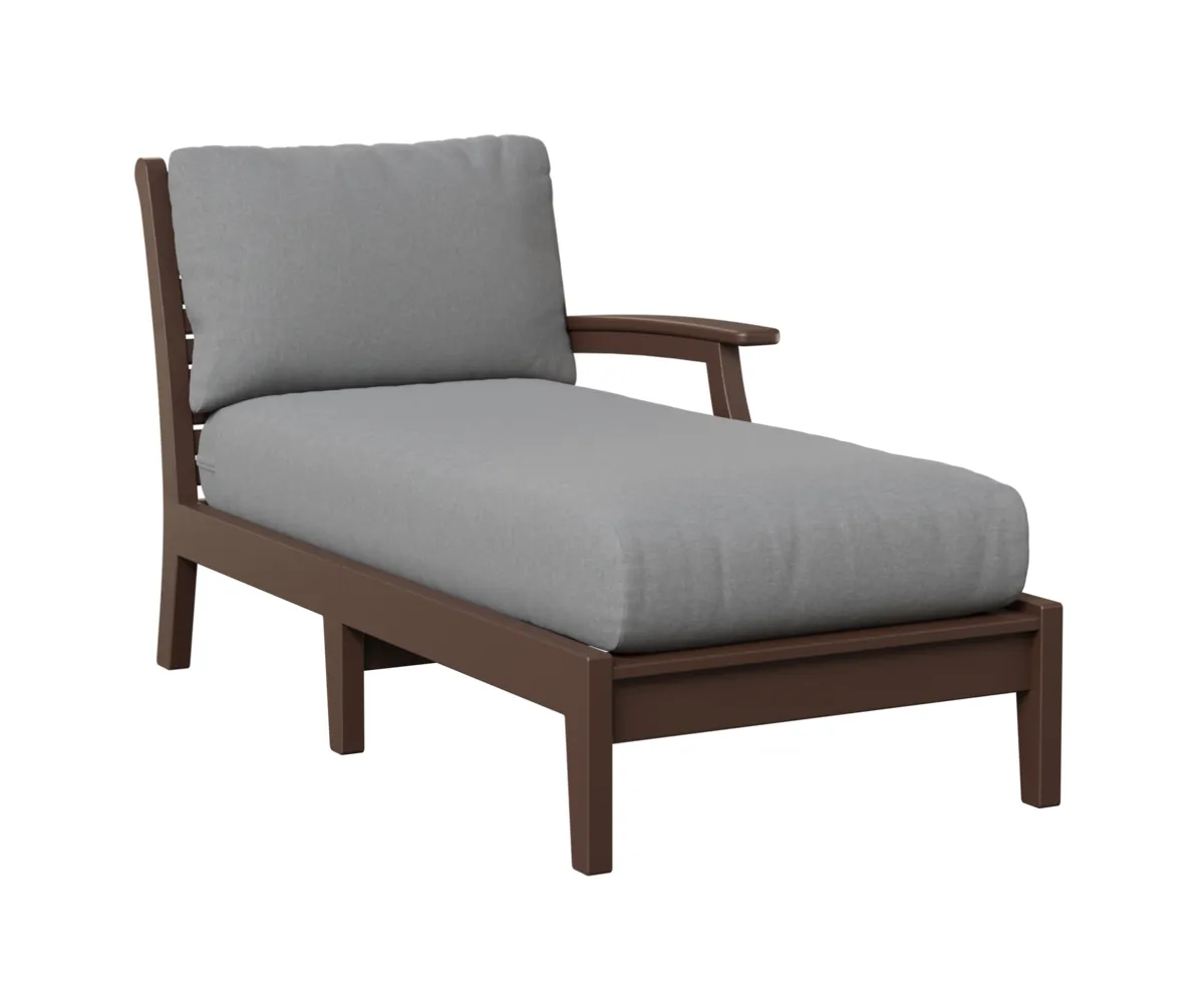 Classic Terrace Chaise Lounge with Left Arm by Berlin Gardens - Chocolate Brown, Canvas Granite Classic Terrace Chaise Lounge with Left Arm by Berlin Gardens - 191-CTLCL3163