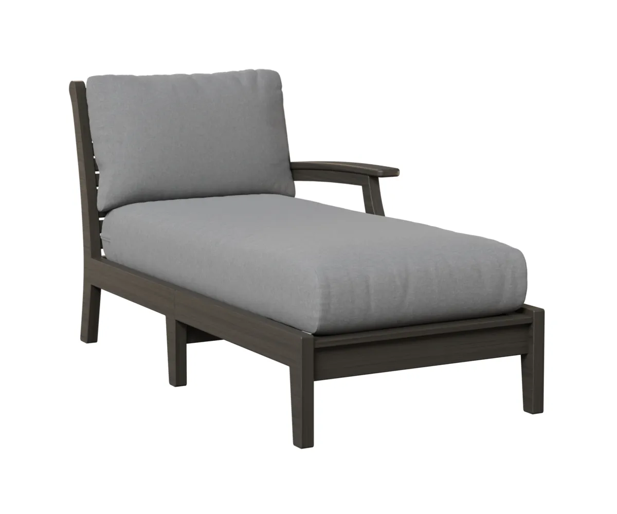 Classic Terrace Chaise Lounge with Left Arm by Berlin Gardens - Coastal Gray, Canvas Granite Classic Terrace Chaise Lounge with Left Arm by Berlin Gardens - 191-CTLCL3163