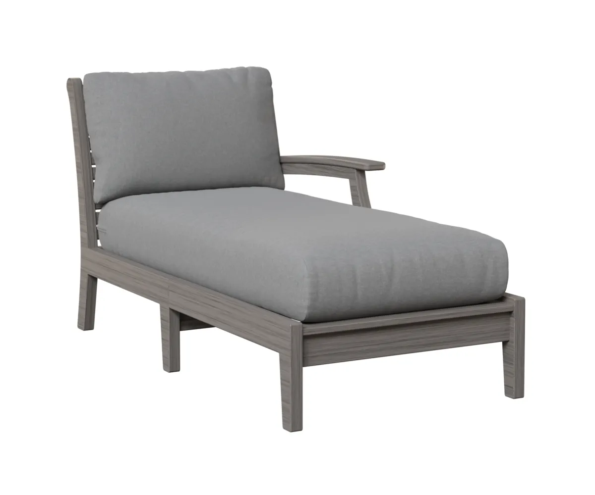 Classic Terrace Chaise Lounge with Left Arm by Berlin Gardens - Driftwood Gray, Canvas Granite Classic Terrace Chaise Lounge with Left Arm by Berlin Gardens - 191-CTLCL3163