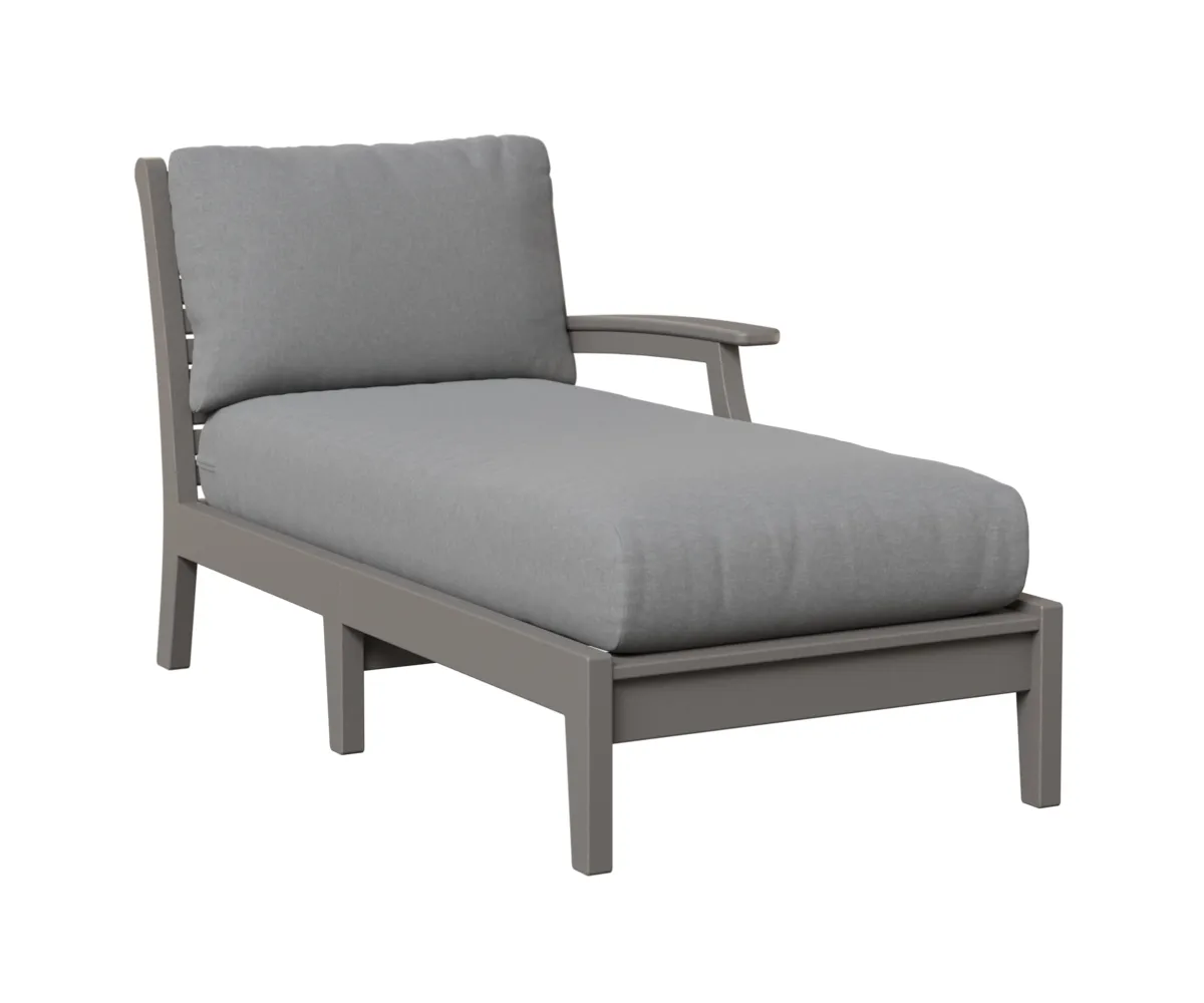 Classic Terrace Chaise Lounge with Left Arm by Berlin Gardens - Light Gray, Canvas Granite Classic Terrace Chaise Lounge with Left Arm by Berlin Gardens - 191-CTLCL3163
