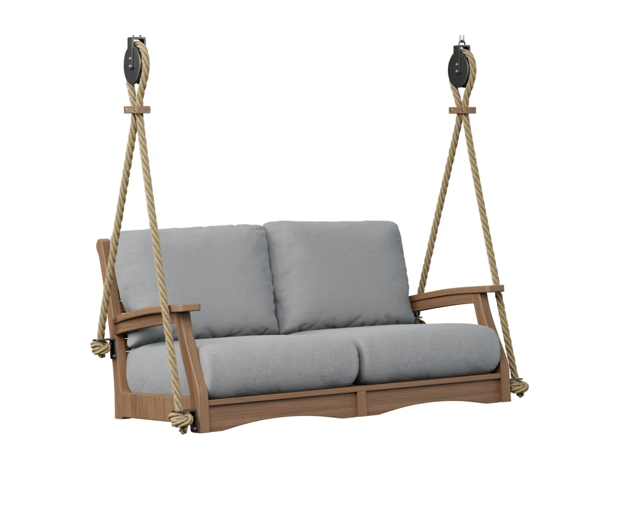 Classic Terrace Loveseat Swing by Berlin Gardens - Antique Mahogany, Canvas Granite Classic Terrace Loveseat Swing by Berlin Gardens - 191-CTLSW5727