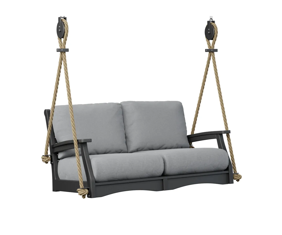 Classic Terrace Loveseat Swing by Berlin Gardens - Black, Canvas Granite Classic Terrace Loveseat Swing by Berlin Gardens - 191-CTLSW5727