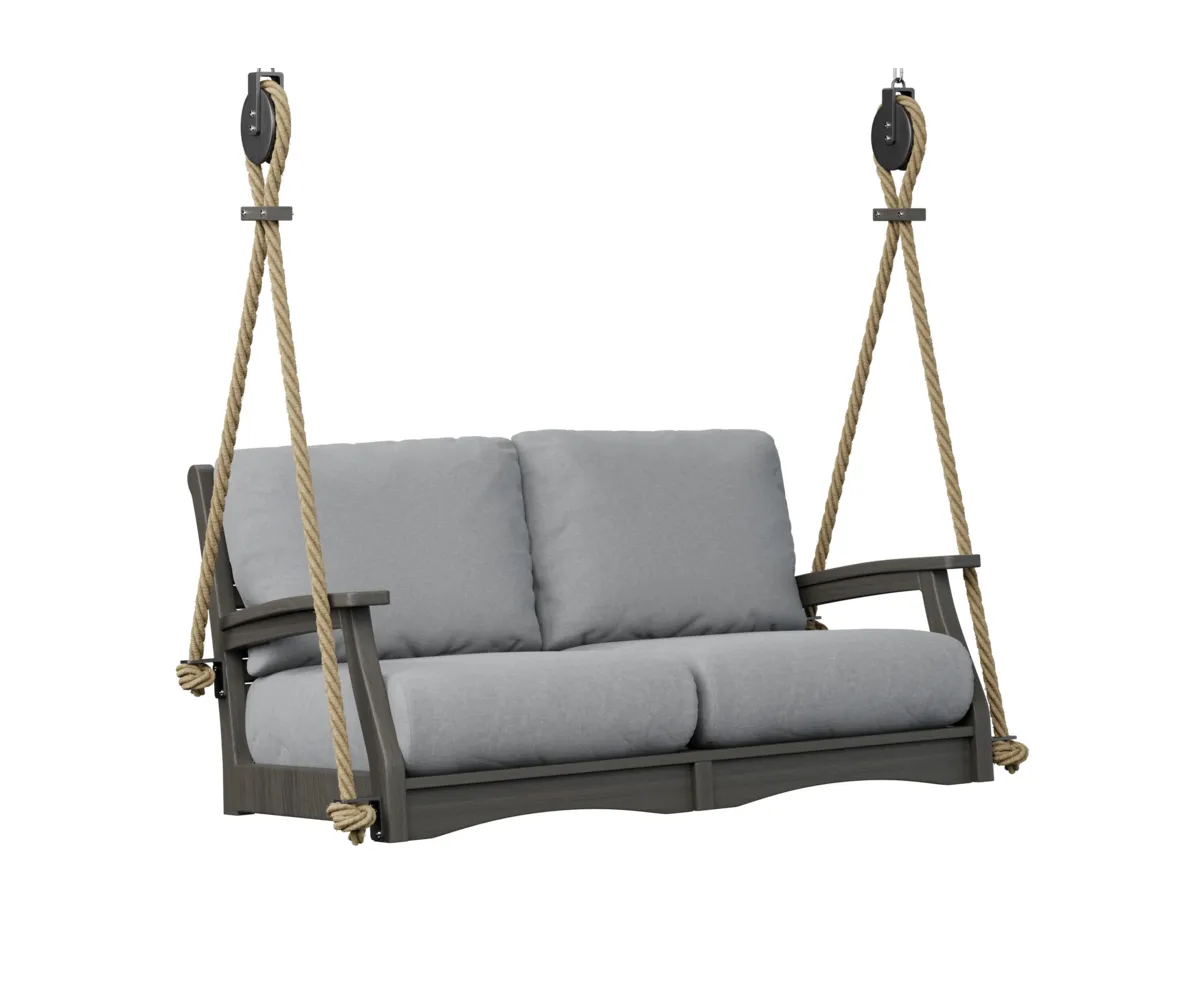 Classic Terrace Loveseat Swing by Berlin Gardens - Coastal Gray, Canvas Granite Classic Terrace Loveseat Swing by Berlin Gardens - 191-CTLSW5727