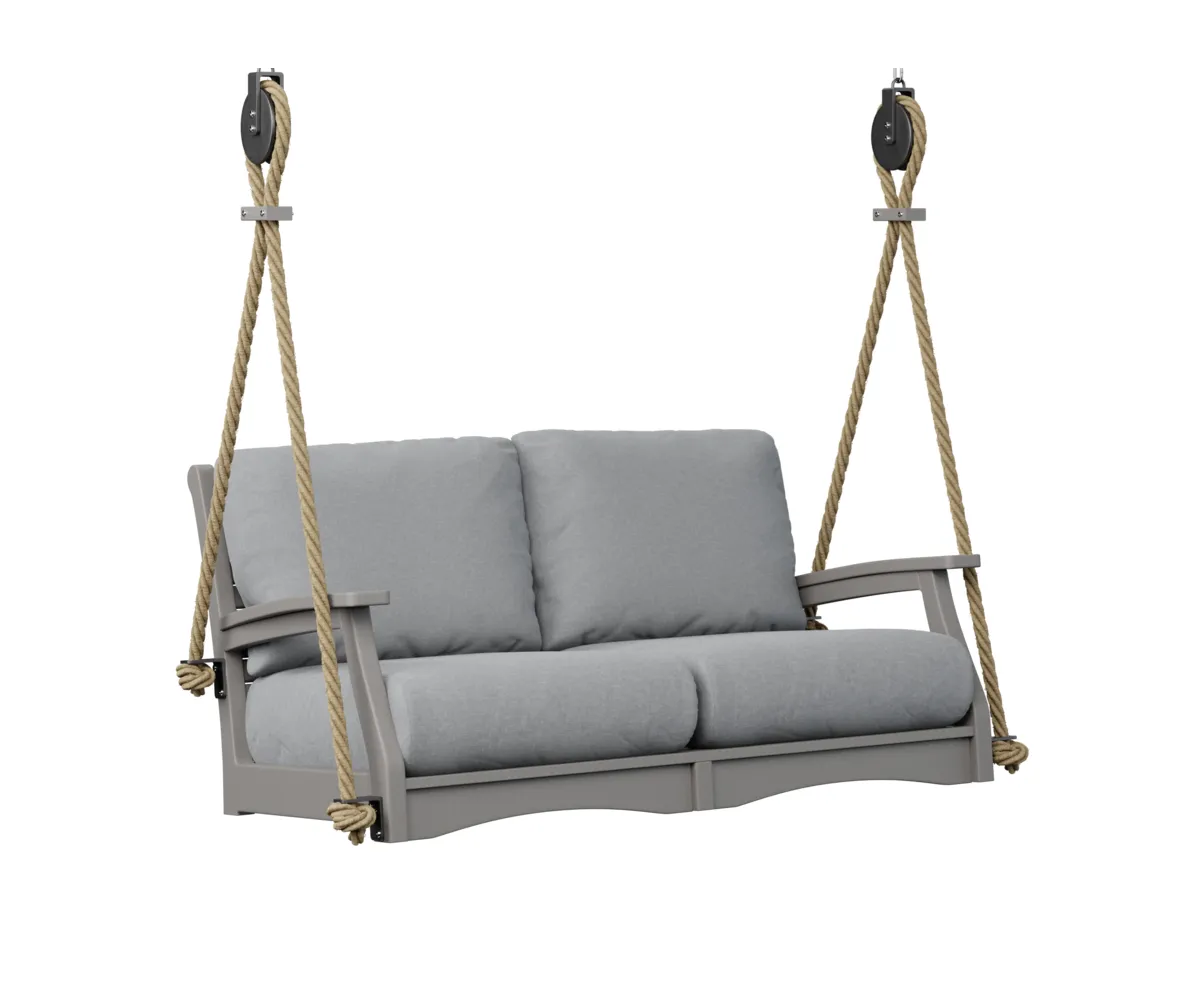 Classic Terrace Loveseat Swing by Berlin Gardens - Light Gray, Canvas Granite Classic Terrace Loveseat Swing by Berlin Gardens - 191-CTLSW5727